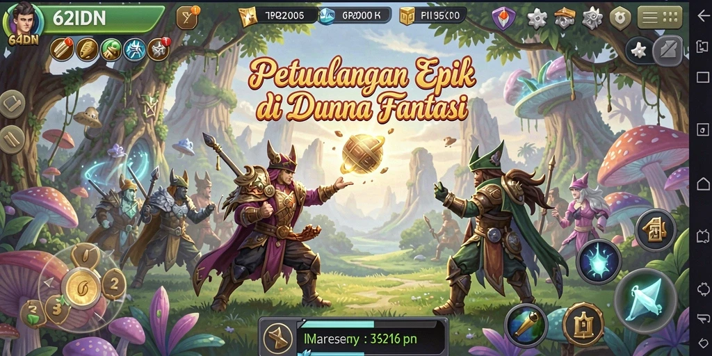 Screenshot gameplay 62IDN menampilkan aksi seru dalam pertempuran RPG.