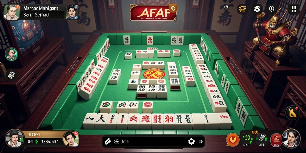 Tampilan menarik dari gameplay Mahjong di AFAF.