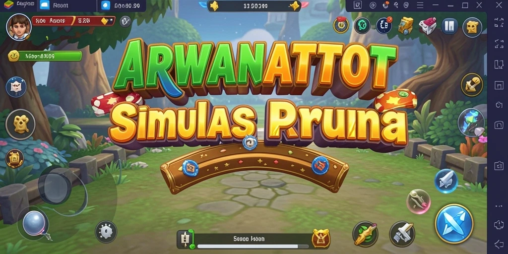 Tampilan gameplay ARWANATOTO yang menampilkan interaksi karakter dan misi menarik.