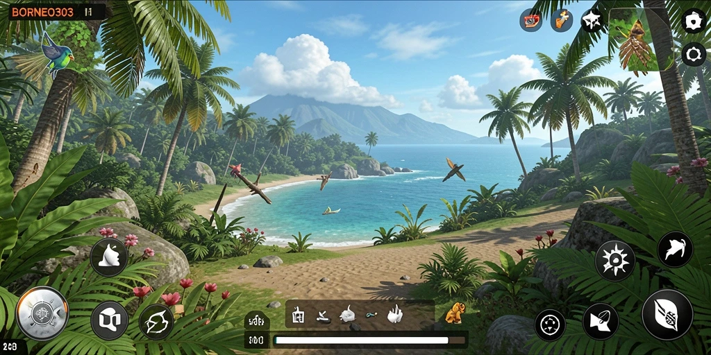 Screenshot gameplay BORNEO303 menampilkan keindahan grafis dan eksplorasi mendalam.