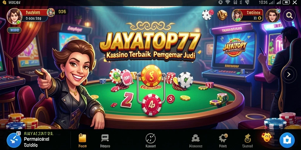 Tampilan gameplay menarik dari JAYATOP77 dengan suasana Kasino yang mendebarkan.