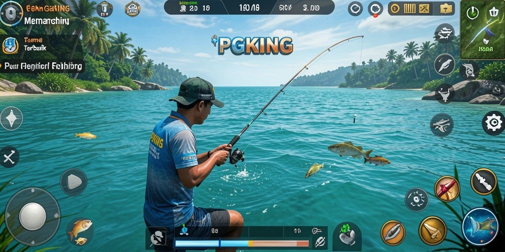 Tampilan menarik dari gameplay PGKING yang menampilkan pengalaman memancing.