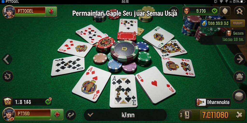 Screenshot menampilkan gameplay seru PTTOGEL dalam permainan Gaple.