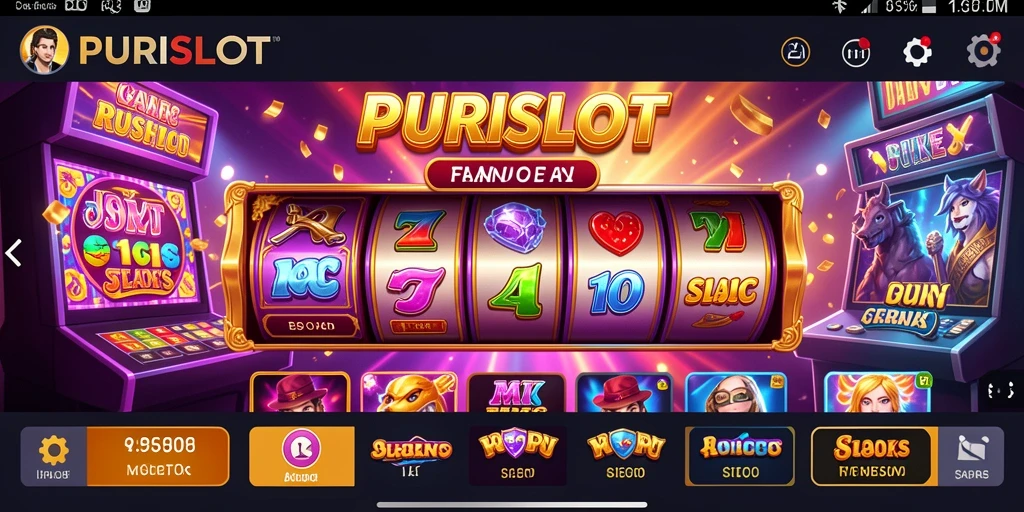 Tampilan gameplay menarik dari PURISLOT yang penuh warna dan seru.