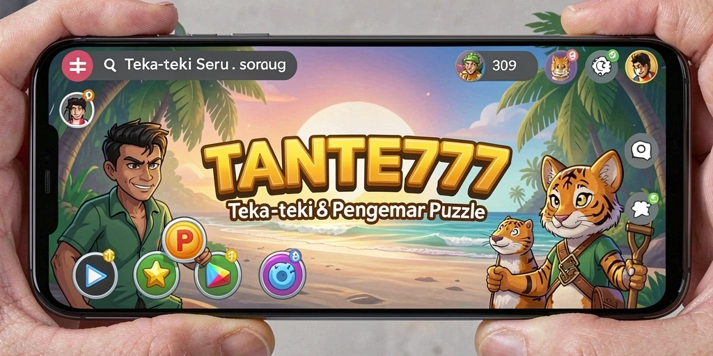 Screenshot menampilkan gameplay Puzzle TANTE777 yang menantang